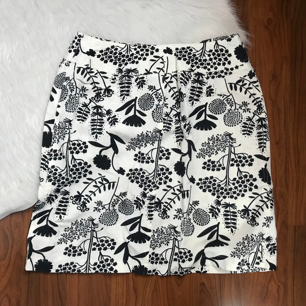 Harve Benard Linen Rayon Skirt 10 Black White - Picture 5 of 7